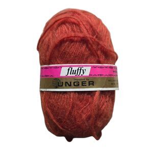 Unger Yarn Fluffy 100% Acrylic Orange/Rust Color 445 Made In France Vintage Knit